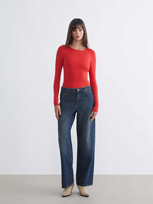 Bisiklet Yaka Kad?n Bodysuit