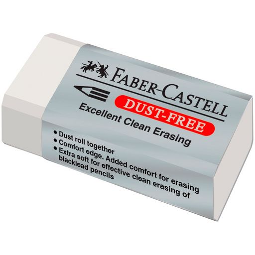 Ластик Faber-Castell "Dust-Free" (187130) прямоугольный, карт. держатель, 41*18,5*11,5мм