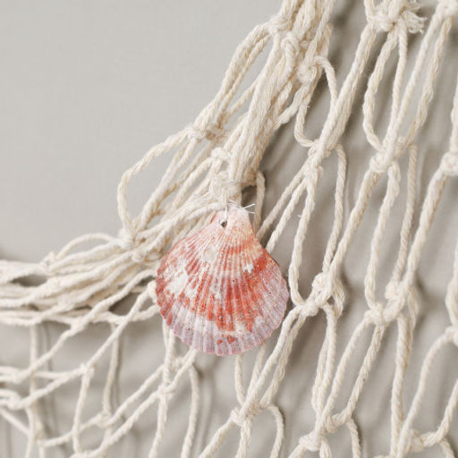 Цена за 1 шт. Сеть декоративная 1х2 м бежевый / F331 /уп 100/с ракушками - Галеонтрейд фото 2