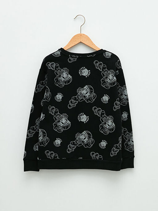 Bisiklet Yaka Bask?l? Uzun Kollu Erkek ?ocuk Sweatshirt - Waikiki фото 2