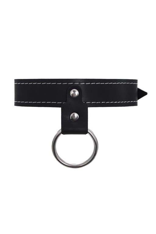 Ошейник Pecado BDSM, однослойный Pecado BDSM, узкий, натуральная кожа, черный