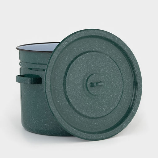 Бак эмалированный, 20 л, d=34 см, с крышкой, зелёный