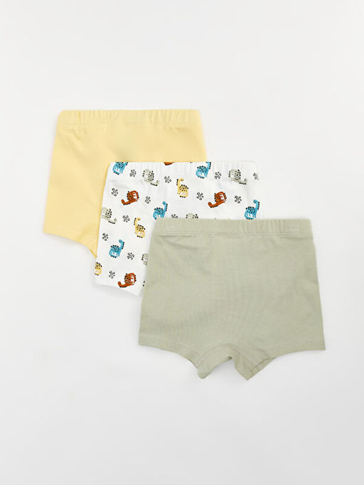 Beli Lastikli Bask?l? Erkek Bebek Boxer 3l? - Waikiki фото 2