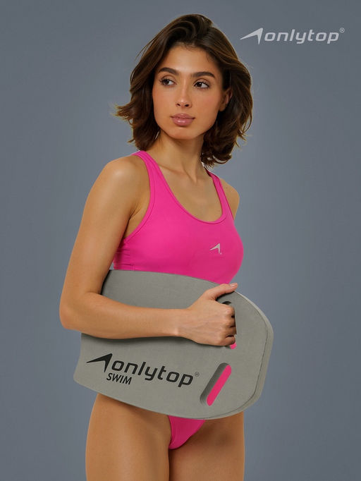 Доска для плавания ONLYTOP, 44×28×3.3 см, цвет серый