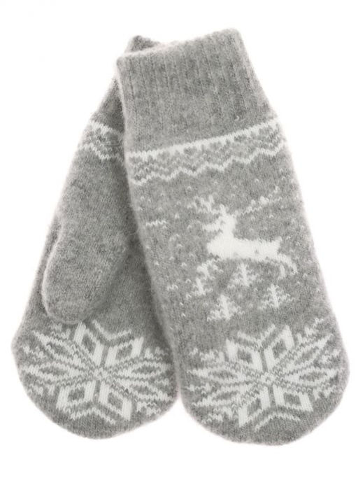 Варежки женские "Олень и снежинка" КРУГ 3479-3