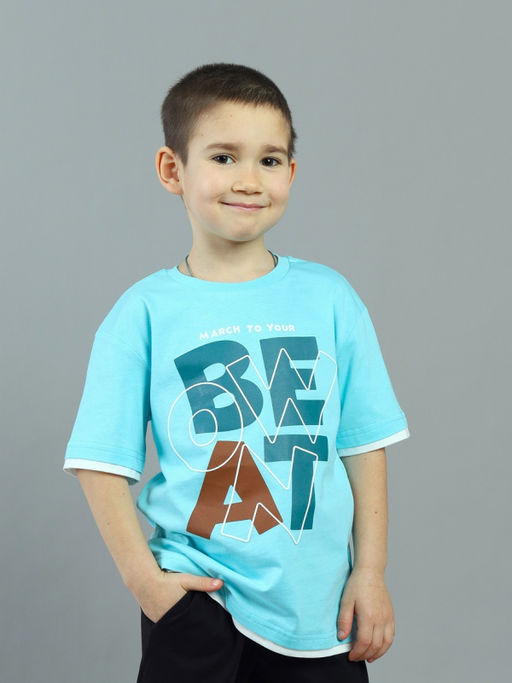 CRB wear / CSKB 64074-40K Футболка для мальчика,бирюзовый/Ex.Cherubino