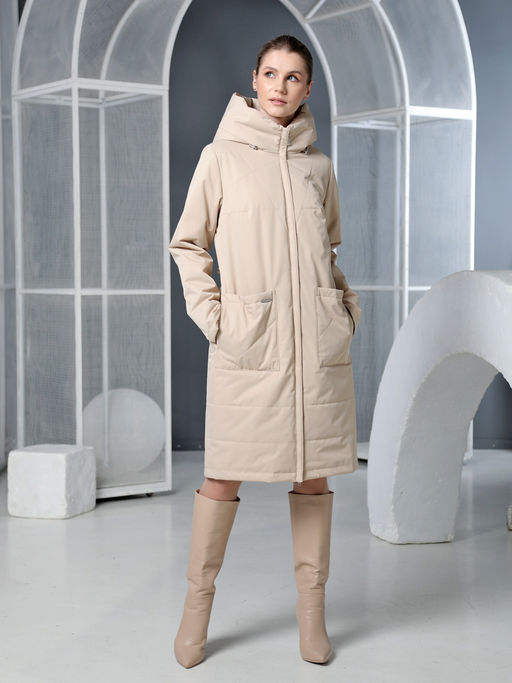 25105 Плащ утепл. св.бежевый - Dizzyway фото 3