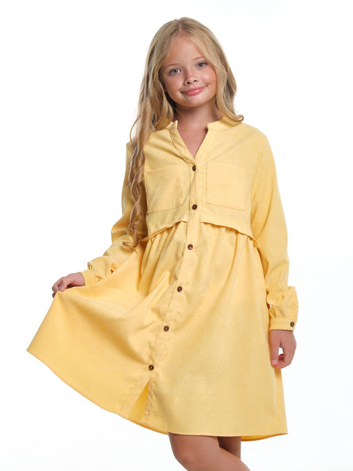 Платье для девочки выпускное хлопок праздник UD 7338 св.желтый - Mini maxi фото 5