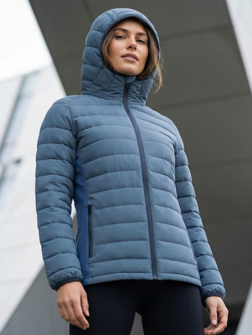 Куртка женская гибридная стёганая с капюшоном с графеновой подкладкой синего цвета 9622_1S - Valianly фото 20
