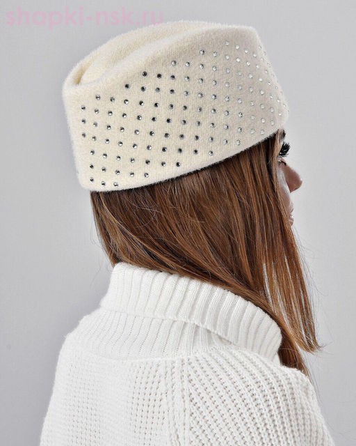 Бархат стразы россыпь Пилотка флис (56-58)