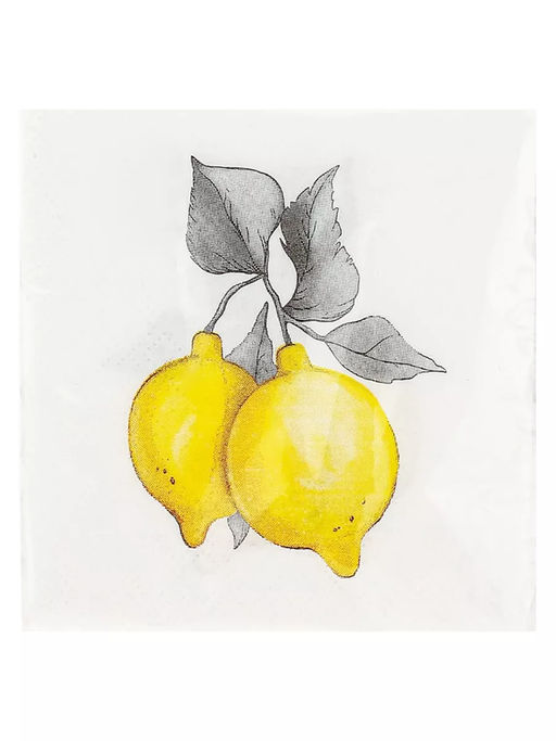 Салфетки бумажные Art Bouquet 20х20см, 2-х слойные, 250 штук в упаковке, 100% целлюлоза, Лимончики (Россия)  фото 5