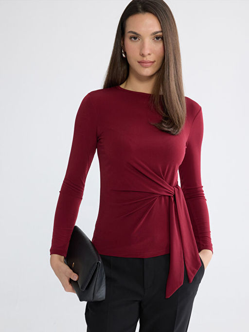 Bisiklet Yaka Ba?lama Detayl? Kad?n Body