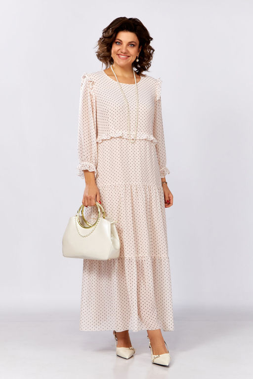 Платье LADY SECRET 25301 пудра/горох