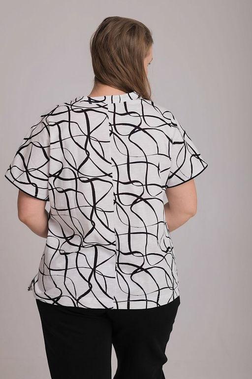 Футболка М325254бч Белый/черный - Елена фото 3