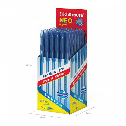 Цена за 50 шт. Ручка шариковая ErichKrause Neo® Stick Original 0.7, Super Glide Technology, цвет чернил черный (в коробке по 50 шт.)  фото 5