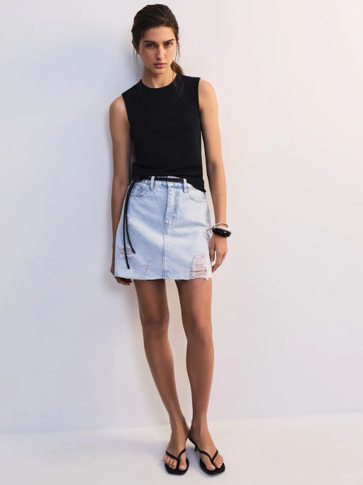 Джинсовая юбка мини ZR2605092348-100 / Zarina  фото 2