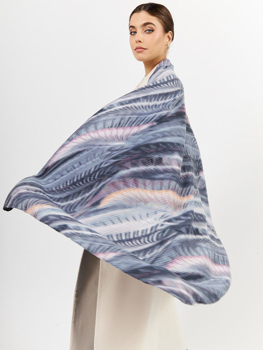 Большой, мягкий, тонкий и очень нежный двусторонний палантин с рисунком - Tantino фото 2