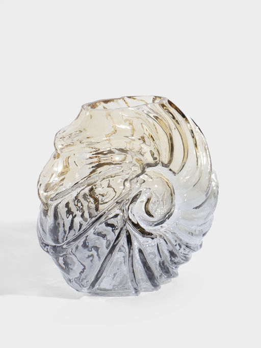 Ваза стекло настольная "Кеннет" ракушка, 20х24 см, коричнево-синий