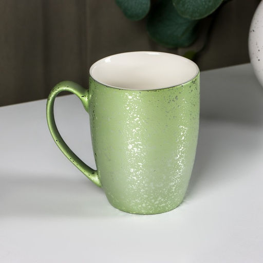 Кружка Доляна Блеск, 350 мл, керамика, зелёная  фото 2
