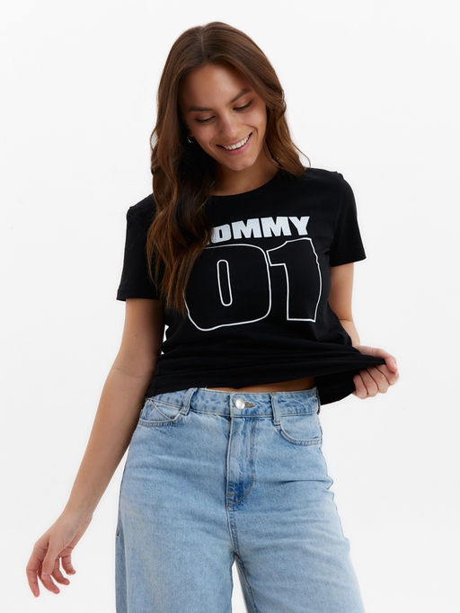 Футболка женская KAFTAN Sport Family, чёрный, размер 44