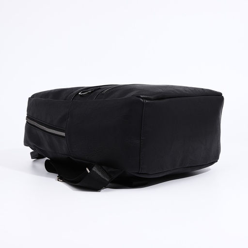 Рюкзак женский из искусственной кожи на молнии, 2 кармана, цвет чёрный - Simaland фото 3