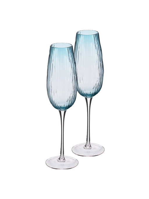 52624 GIPFEL Набор бокалов VISCONTI 310 мл (2шт.). Материал: стекло. Цвет: сине-зеленый.