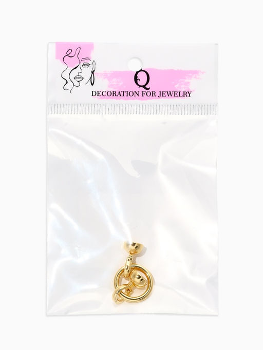 Замок-карабин с кольцом, 40×16×8 мм, медь, цвет золото