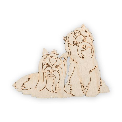 Заготовка для декорирования Mr. Carving ВД-416 Подвеска Влюблённые йорки фанера 8 х 10 х 0.3 см