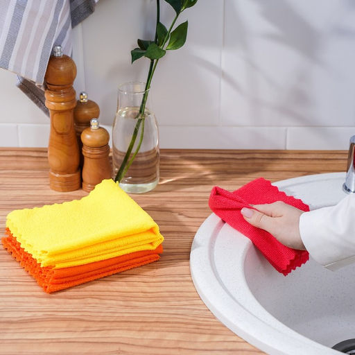 Цена за 2 шт. Салфетка универсальная Доляна «Промо», 180 г/м², 5 шт, 30×30 см, микрофибра, ультразвуковая обработка края, МИКС