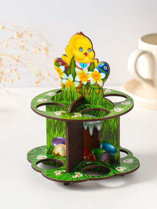 Подставка для 8 яиц в двух ярусах «Цыплёнок», 15.5×12.5 см