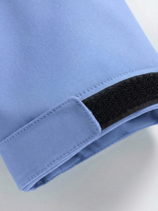 Парка женская софтшелл виндстоппер удлинённая с капюшоном голубого цвета 9614_1Gl