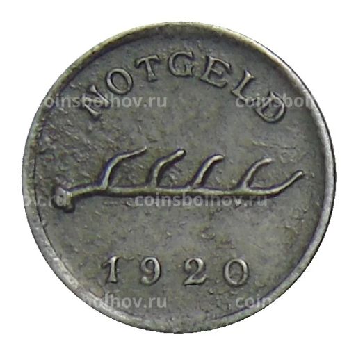 Монета 1 пфенниг 1920 года Германия Нотгельд Бад-Мергентхайм