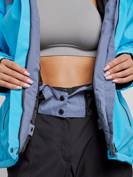 Горнолыжный костюм женский большого размера зимний голубого цвета 03382Gl - Chunmai фото 11