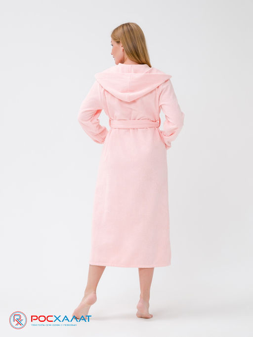 Женский халат с капюшоном розовый МЗ-06 (7)