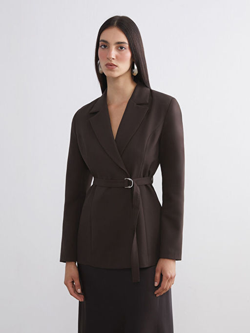 Krep Kad?n Blazer Ceket