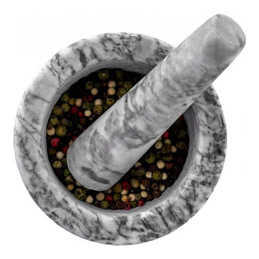 Ступка с пестиком из натурального мрамора Walmer Nordic, 10.5 см, цвет серый  фото 3