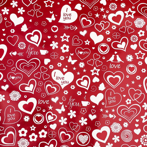 Цена за 10 шт. Бумага упаковочная глянцевая Сердце, двусторонняя, 70?100 см