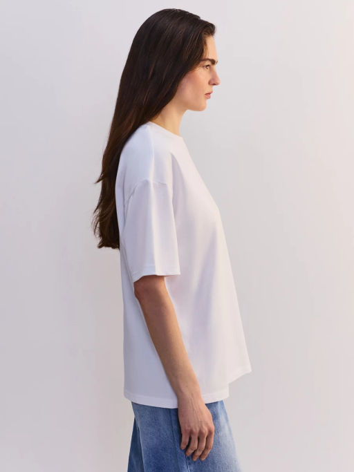 Футболка свободного кроя из хлопка OVERSIZE0726-1 / Zarina