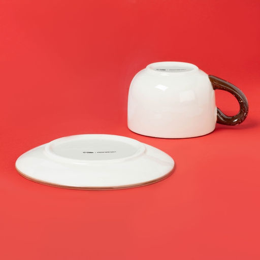 Чайная пара новогодняя Доляна «Имбирные человечки», чашка 250 мл, блюдце d=15 см