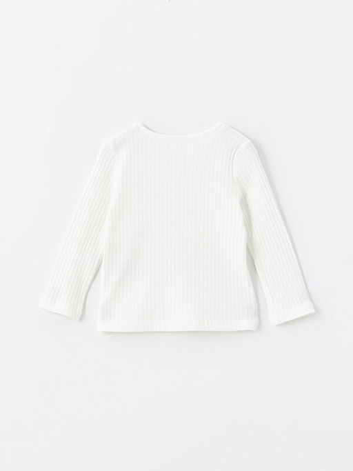 Bisiklet Yaka Uzun Kollu Basic K?z Bebek Ti??rt - Waikiki фото 3