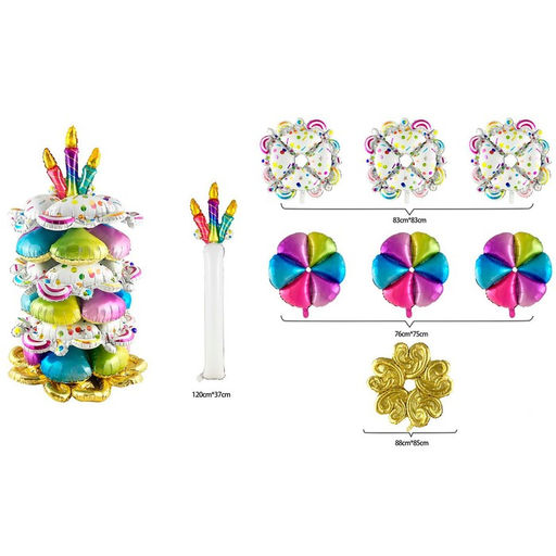 Воздушный шар фольгированный 42" «Пирамидка – цветы», под воздух