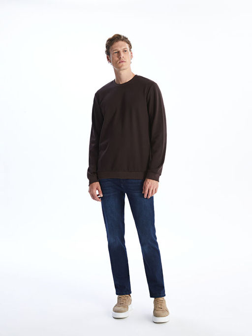 Bisiklet Yaka Uzun Kollu Erkek Sweatshirt