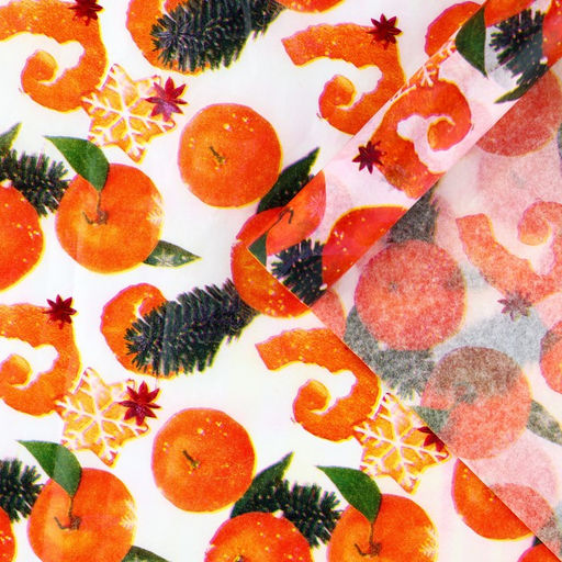 Цена за 20 шт. Бумага упаковочная тишью Мандарины, 50 66 см - Дарите счастье фото 4