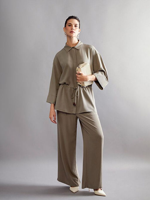 Beli Lastikli Dokulu Kad?n Pantolon