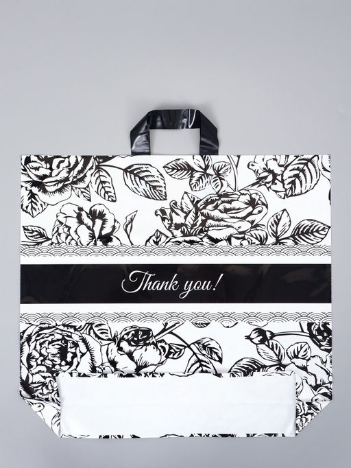 Цена за 50 шт. Пакет с петлевой ручкой "Растения" 50 х 45 х 8 см, 60 мкм