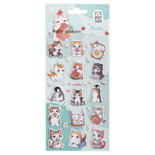 Наклейки объемные "I meow you" (MS_66572, MESHU) 10*23см, с блестками