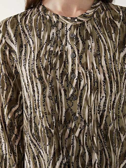 Bisiklet Yaka Desenli Elbise