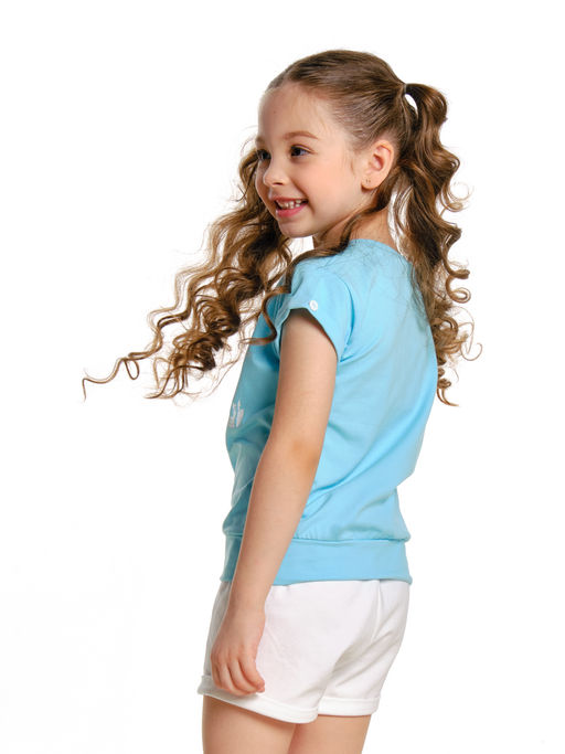 Футболка для девочки	 UD 0505 голубой - Mini maxi фото 2