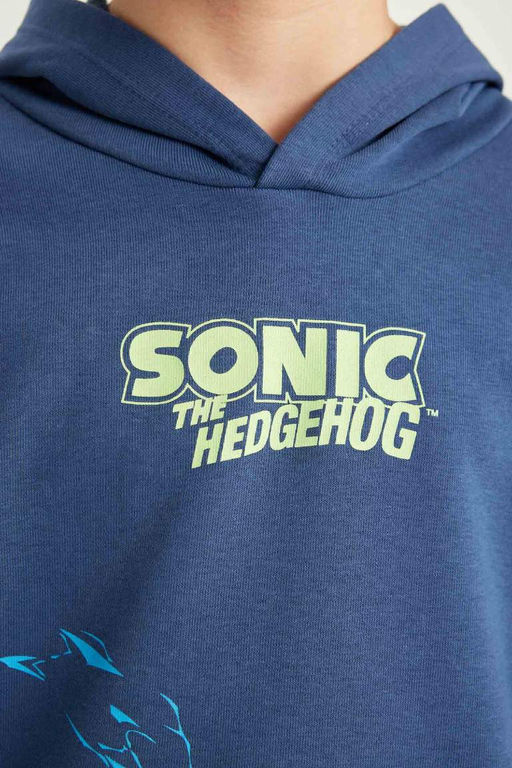 Толстовка с капюшоном Sonic the Hedgehog для мальчиков - Defacto фото 5