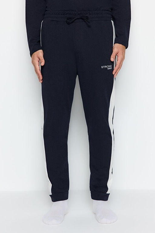 Lacivert Regular Kesim Nak__l_ _erit Detayl_ _rme Pijama Tak_m_ TMNAW24PT00030 - Trendyolmilla фото 2